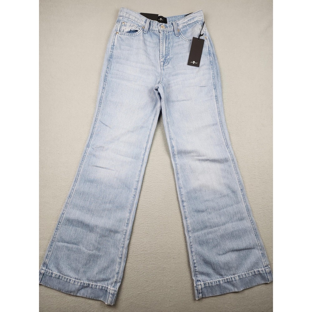 7 For All Mankind Modern Dojo Jeans Womens 23 Blue High Rise Wide Leg Denim NWT